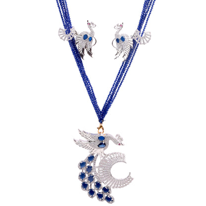 Majestic Peacock Sapphire Necklace Set