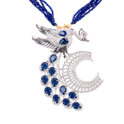 Majestic Peacock Sapphire Necklace Set