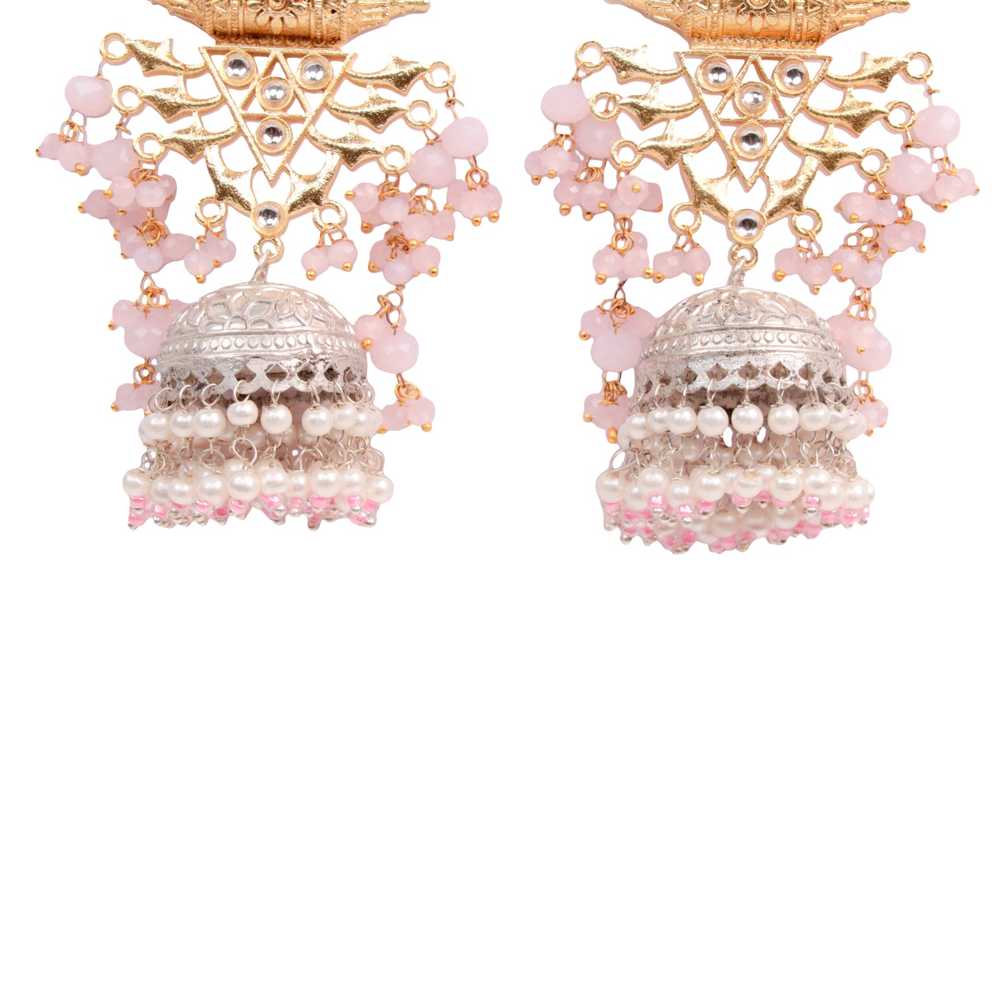 Graceful Charm – The Ultimate Pink & Pearl Jhumka Earrings!
