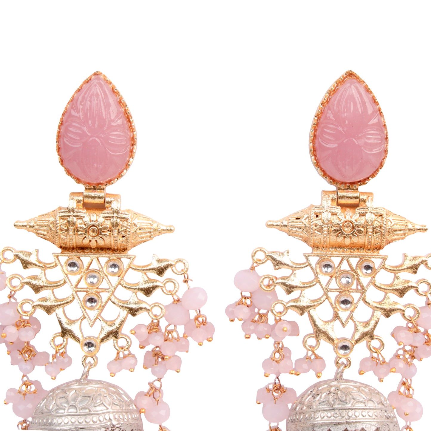 Graceful Charm – The Ultimate Pink & Pearl Jhumka Earrings!