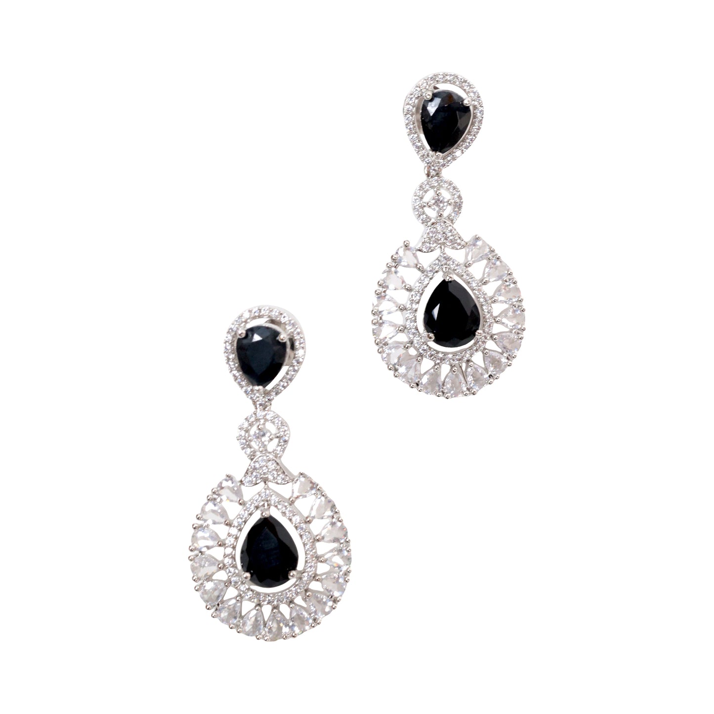 Timeless Elegance – The Ultimate American Diamond & Black Stone Necklace Set!