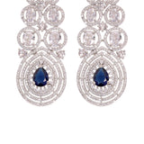 Majestic Sparkle – The Ultimate American Diamond & Sapphire Earrings!