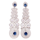 Majestic Sparkle – The Ultimate American Diamond & Sapphire Earrings!