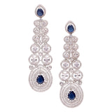 Majestic Sparkle – The Ultimate American Diamond & Sapphire Earrings!