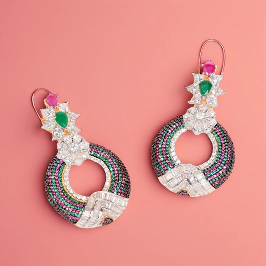 Exquisite Italian Multicolor Statement Earrings