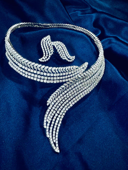 Celestial Elegance – American Diamond Choker Set