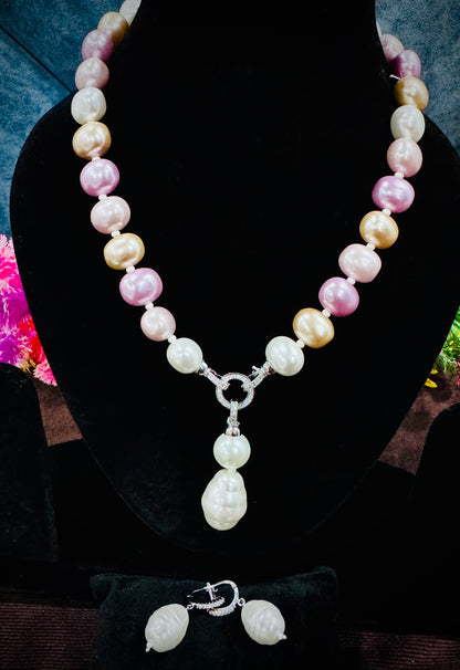 Timeless Pearl Radiance – Baroque Pearl Necklace Set