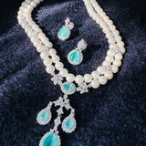 Majestic Aqua & Pearl Statement Set