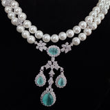 Majestic Aqua & Pearl Statement Set