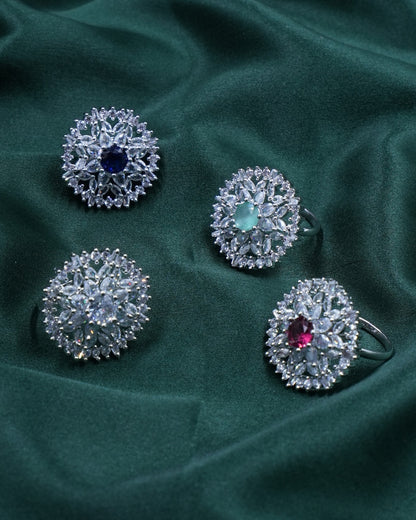 Ethereal Bloom Statement Adjustable Rings