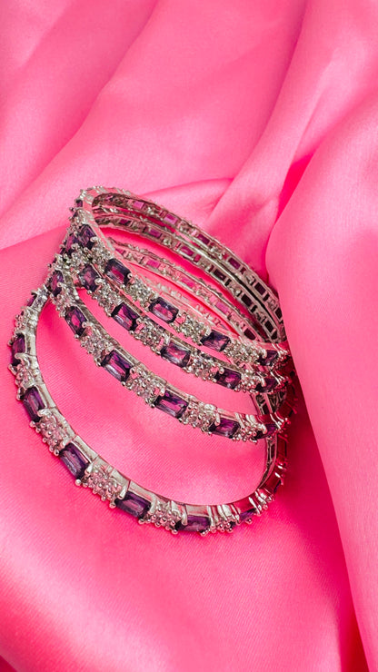 Royal Amethyst Bangle Set of four-Size-26