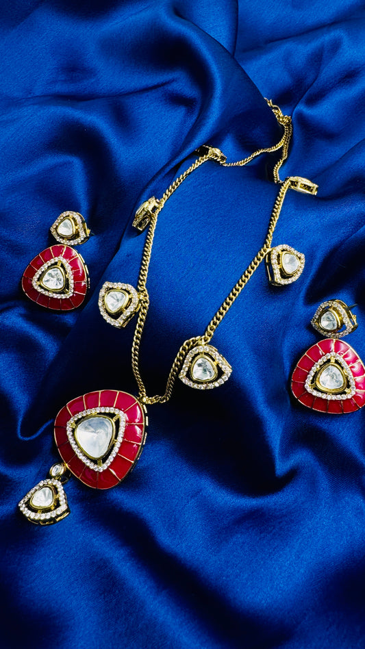 Royal Kundan Moissanite Necklace Set