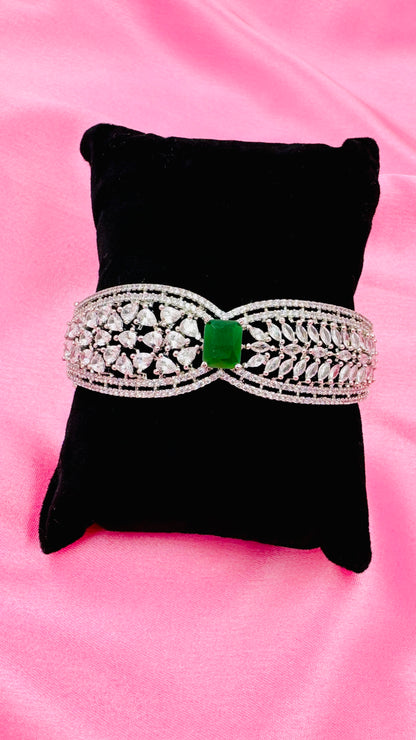 American Diamond & Emerald Glam Bracelet
