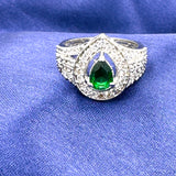 Emerald Blossom American Diamond Ring