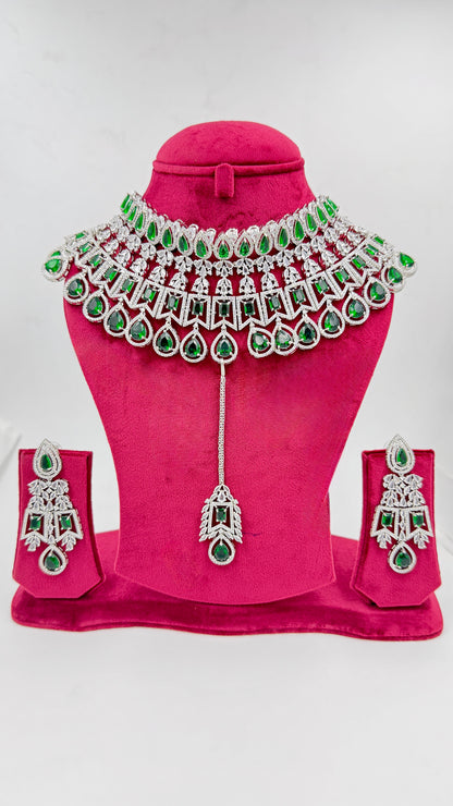 Regal Emerald Bridal Choker Set