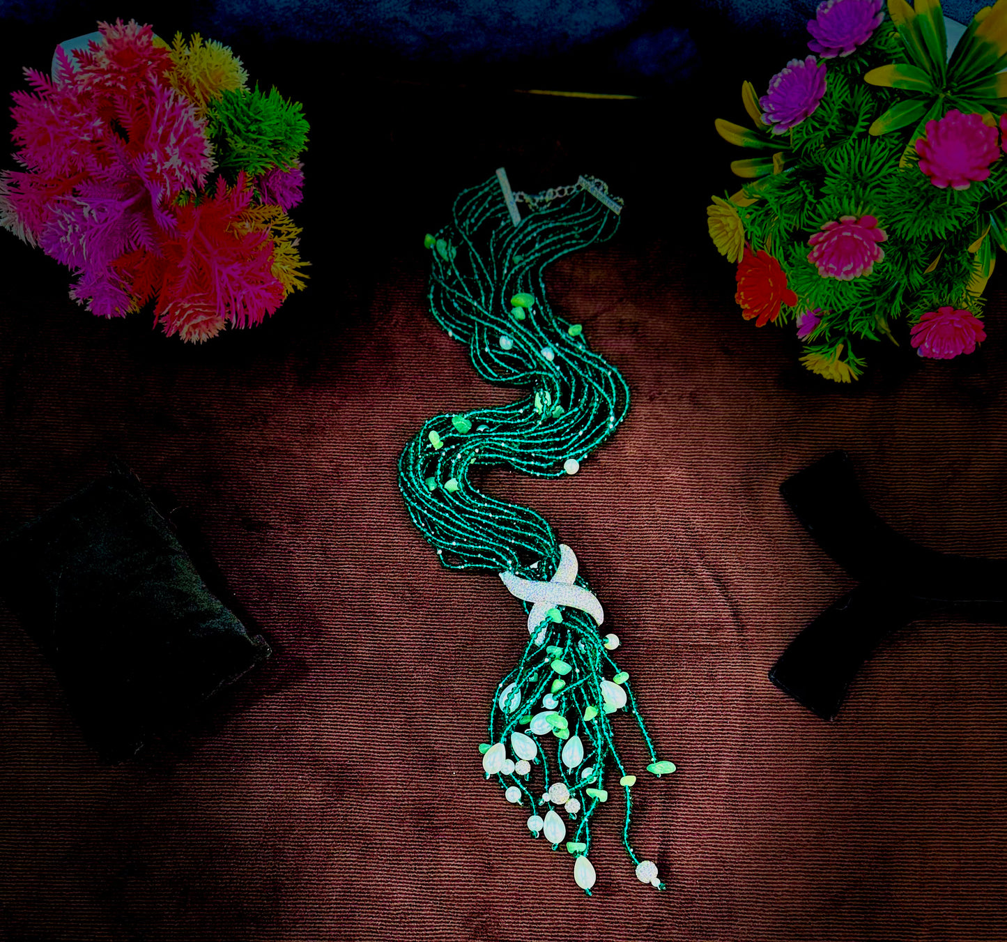 Emerald Cascade Statement Necklace