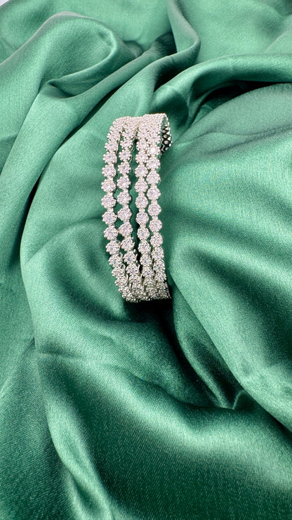 Dazzling American Diamond Bangle Set of Four - Size - 26