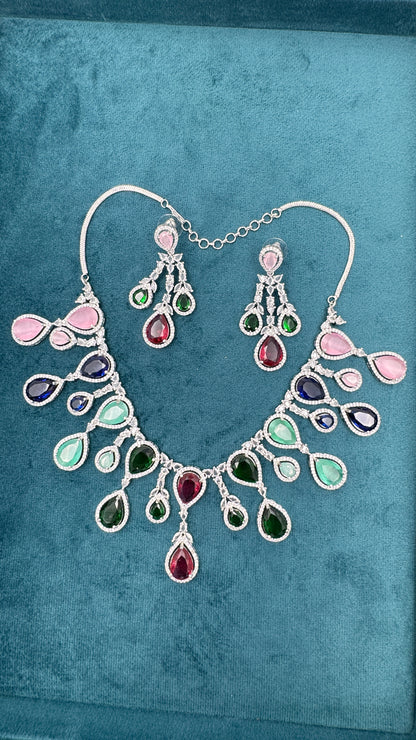 Majestic Multicolor Gemstone Necklace Set