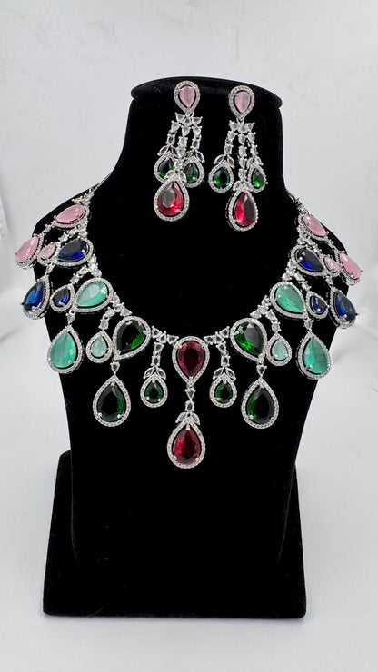 Majestic Multicolor Gemstone Necklace Set