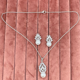 Timeless Pearl & Diamond Pendant Set