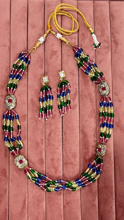 Regal Multicolor Beaded Necklace Set
