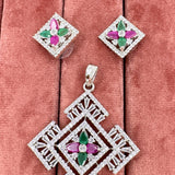 Emerald Ruby Radiance Pendant Set