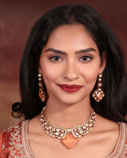 Regal Polki & Gemstone Choker Set