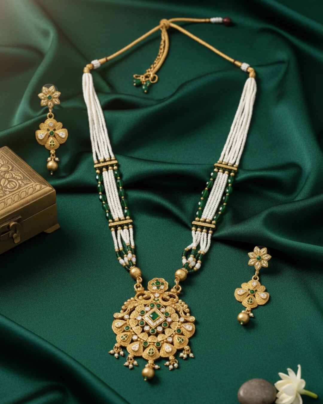 Antique Beaded Lakshmi Pendant Set