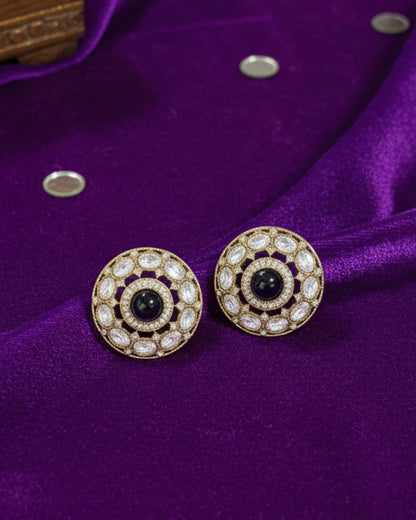 Moissanite Oval Halo Round Studs