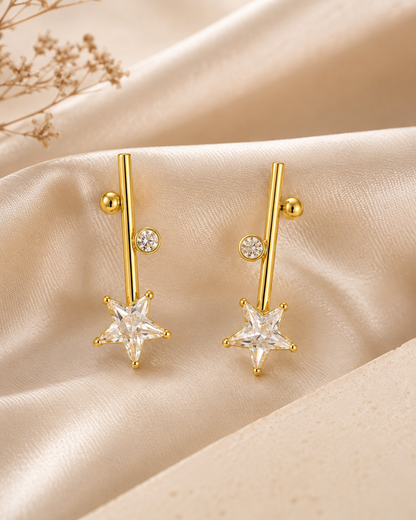Celeste Star Drop look stud Earrings