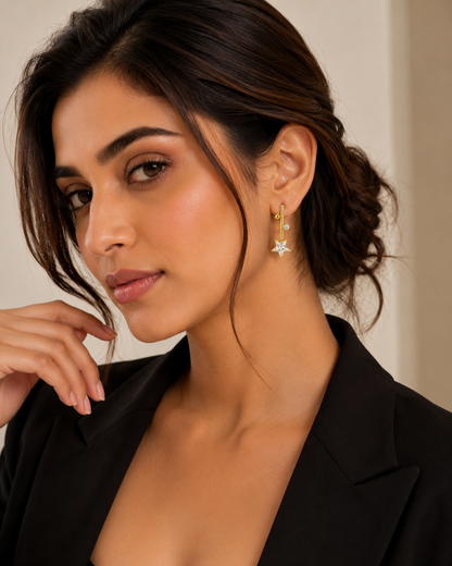 Celeste Star Drop look stud Earrings