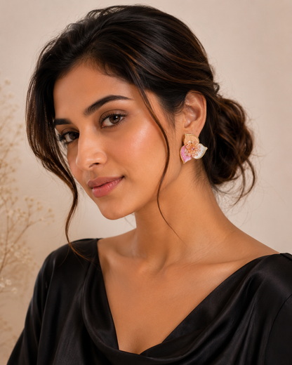 Blush Bloom Floral Stud Earrings