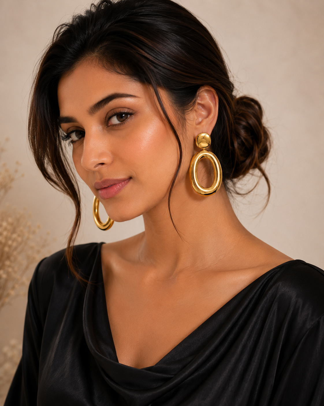 Luna Oval Statement Earrings