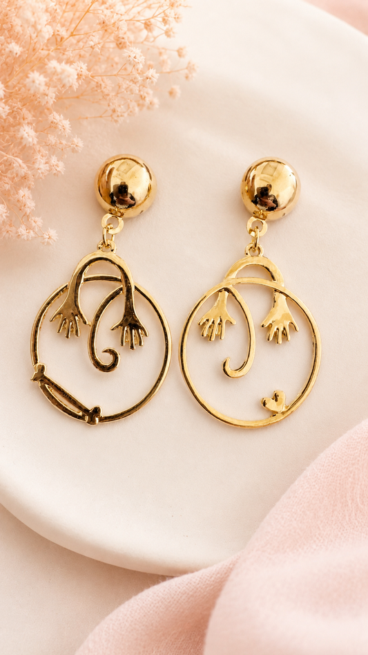 Whimsical Monkey Charm Statement Earrings