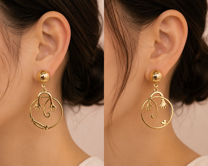 Whimsical Monkey Charm Statement Earrings
