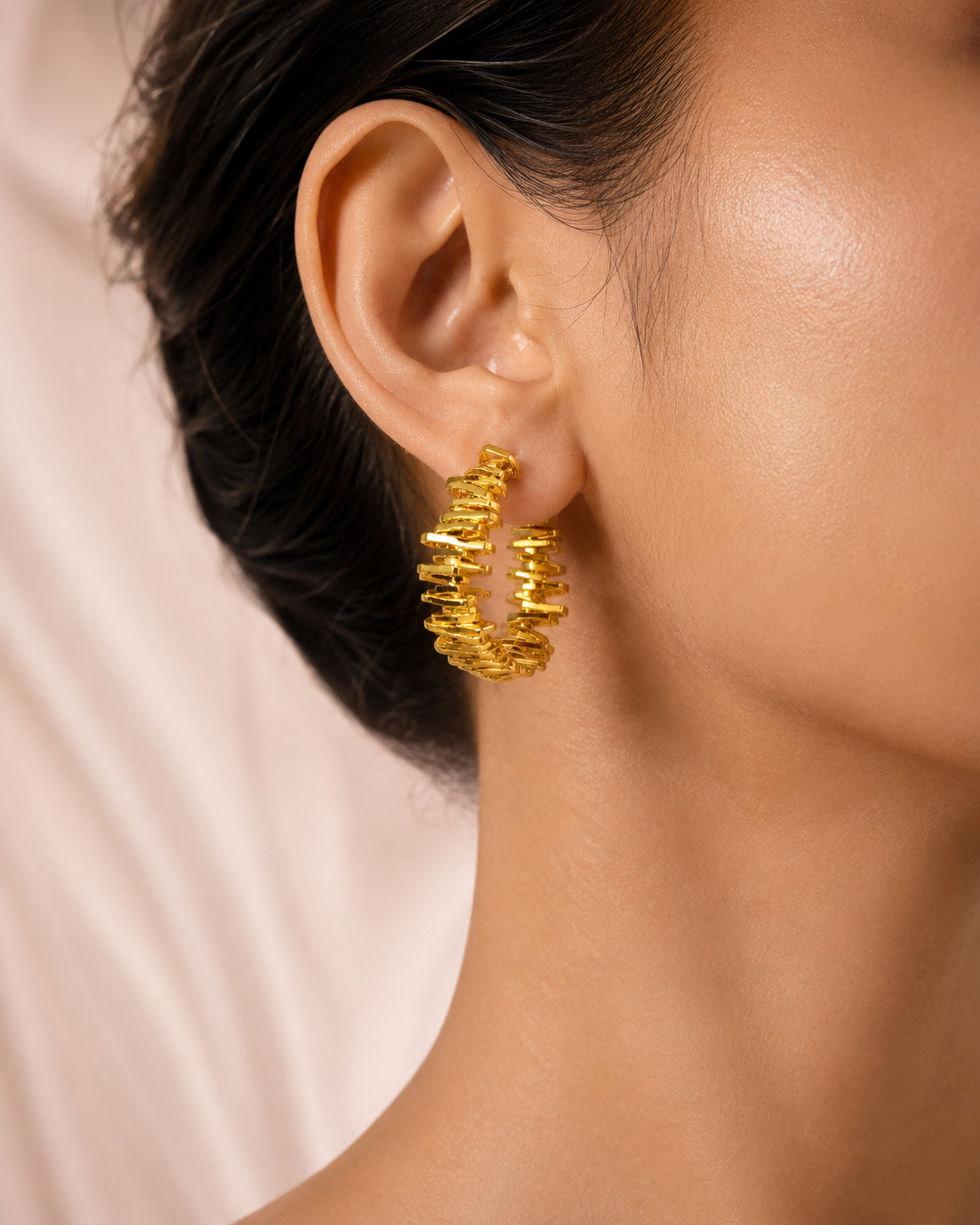 Golden Coil Hoop Earrings