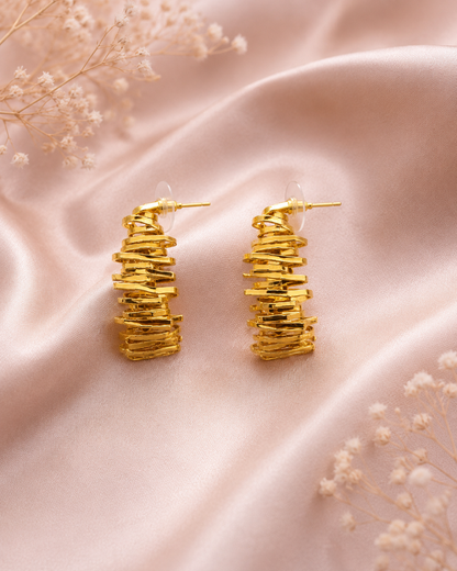 Golden Coil Hoop Earrings