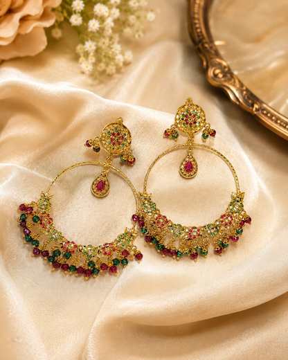 Rangrez Jadau Chandbali Earrings