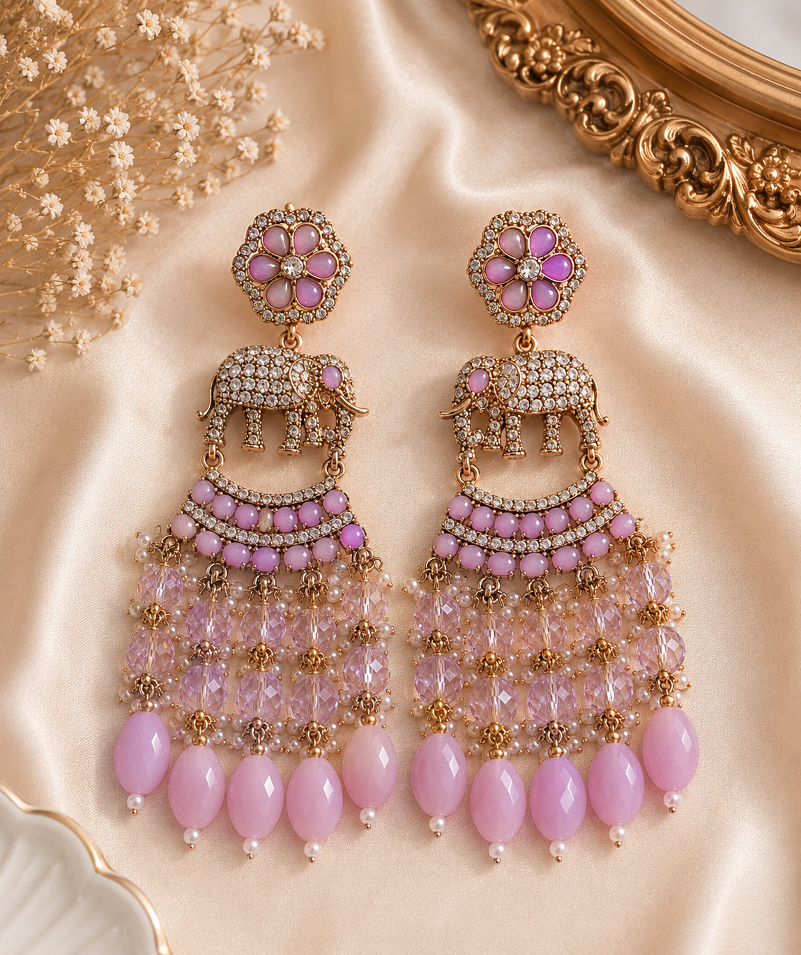 Rajhathi Motif Statement Earrings