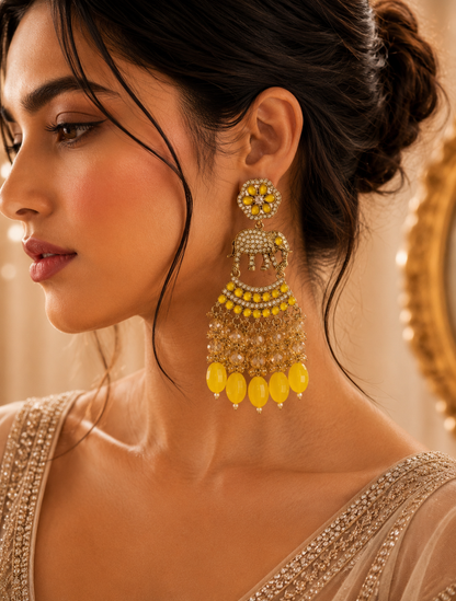 Rajhathi Motif Statement Earrings