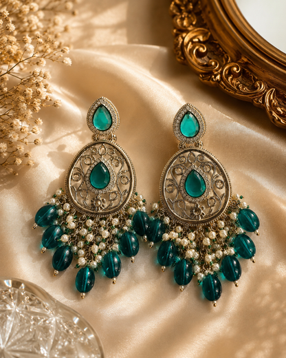 Roselle Filigree Pearl Drop Earrings