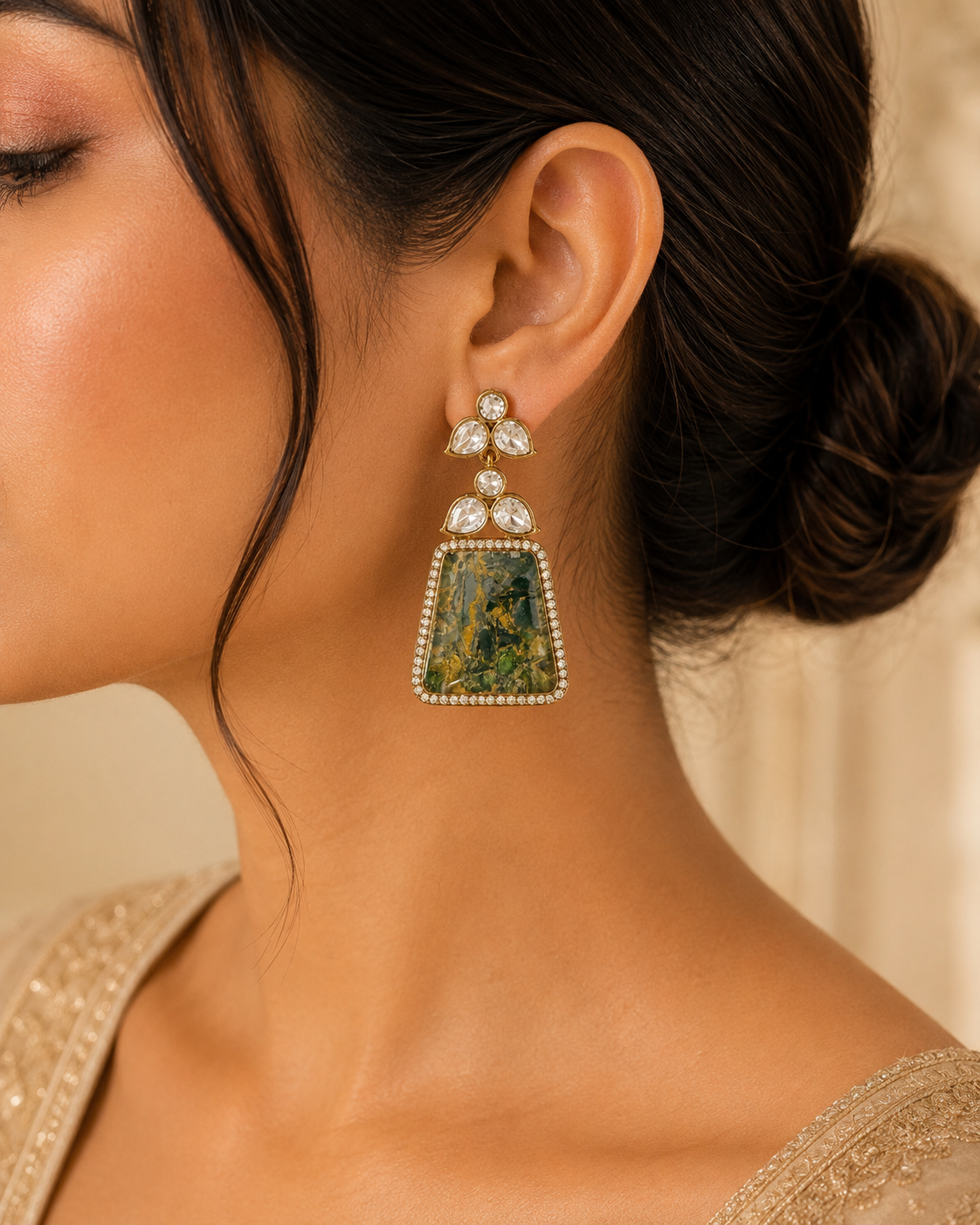 Elara Kundan Drop Earrings