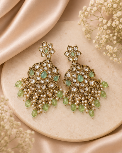 Zaria Kundan Statement Earrings