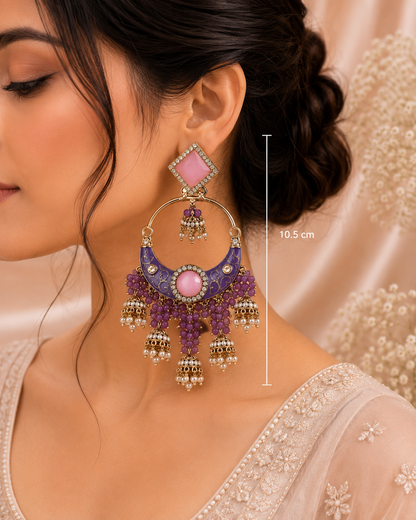 Rang Mahal Chandbali Jhumka Earrings