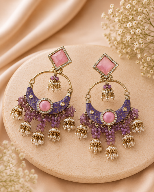 Rang Mahal Chandbali Jhumka Earrings