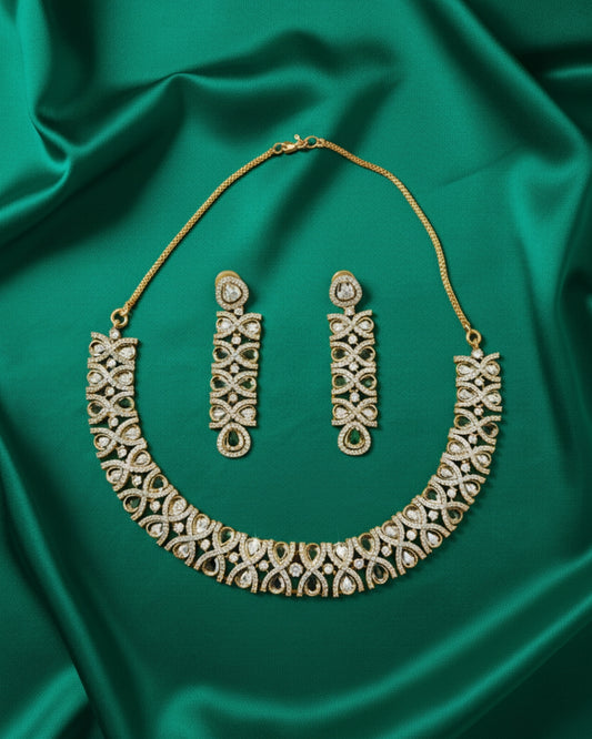 Mehndi Green AD & Polki Choker Set