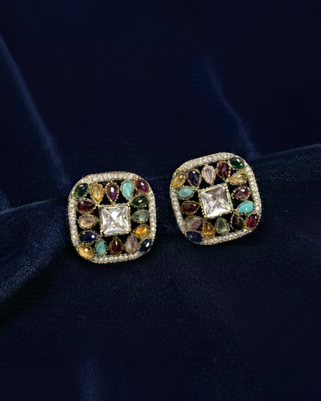 Art Deco Moissanite Stud Earrings