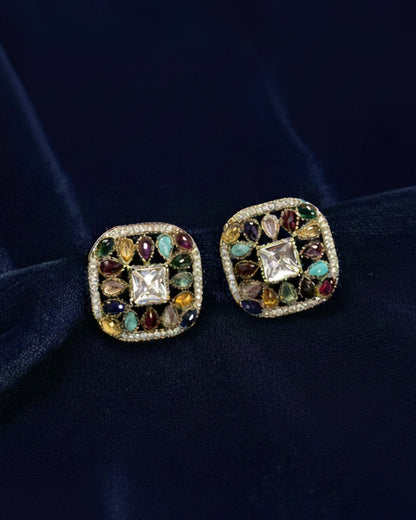 Art Deco Moissanite Stud Earrings