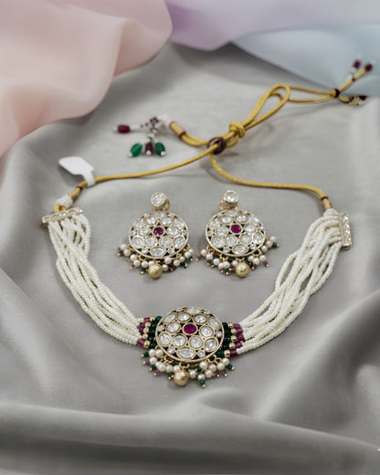 Royal Polki Pearl Choker Set