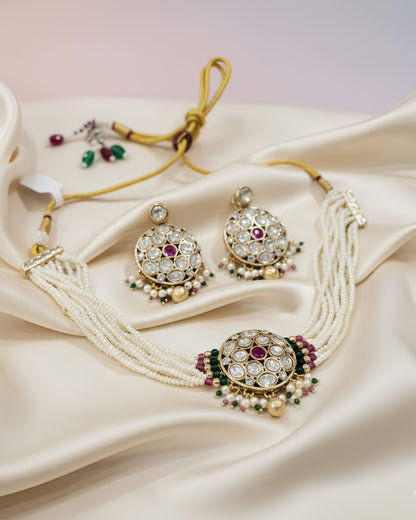 Royal Polki Pearl Choker Set